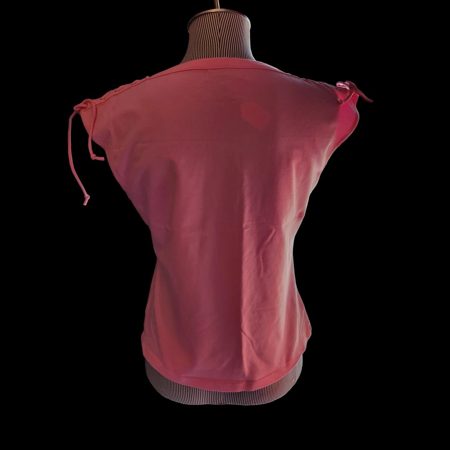 Willi Smith Pink Laced Shoulders Sleeveless Top