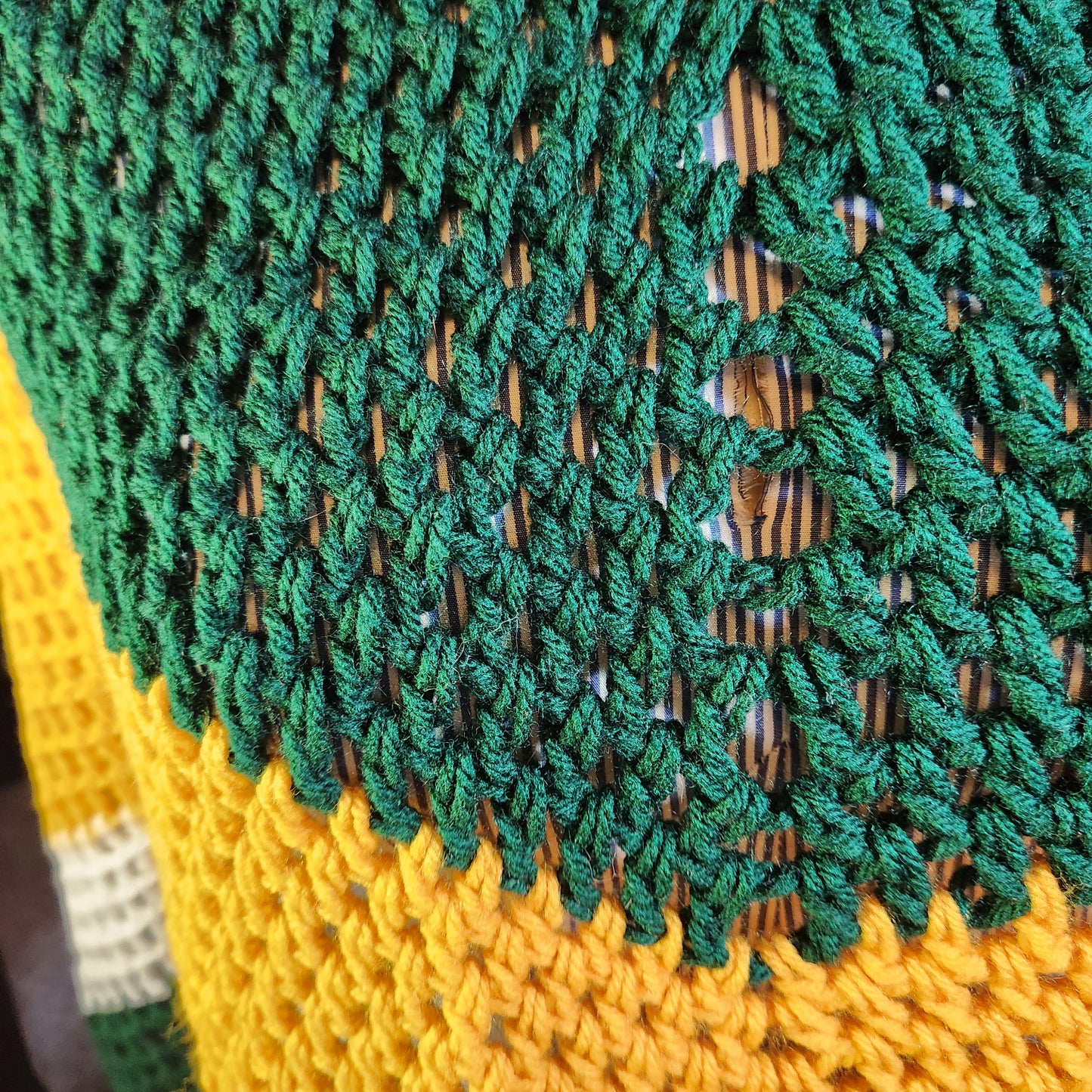 Handmade Poncho Green and Gold
