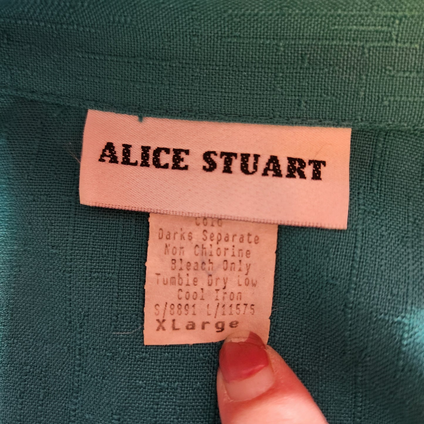 1980's Turquoise Button Down Jacket with Shoulder Pads