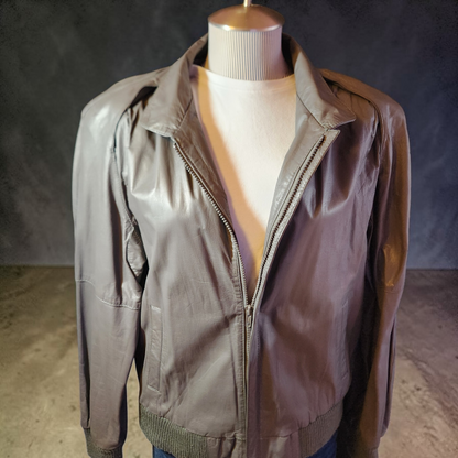 Grey Faux Leather Jacket