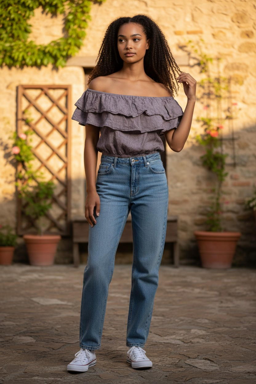 Y2K Express Denim Crop Top