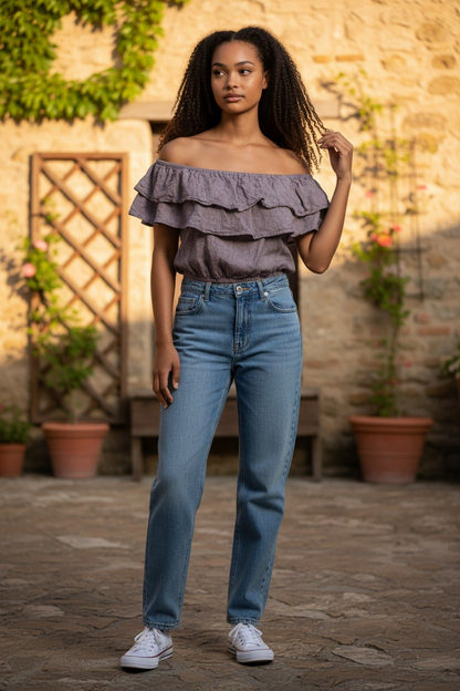 Y2K Express Denim Crop Top