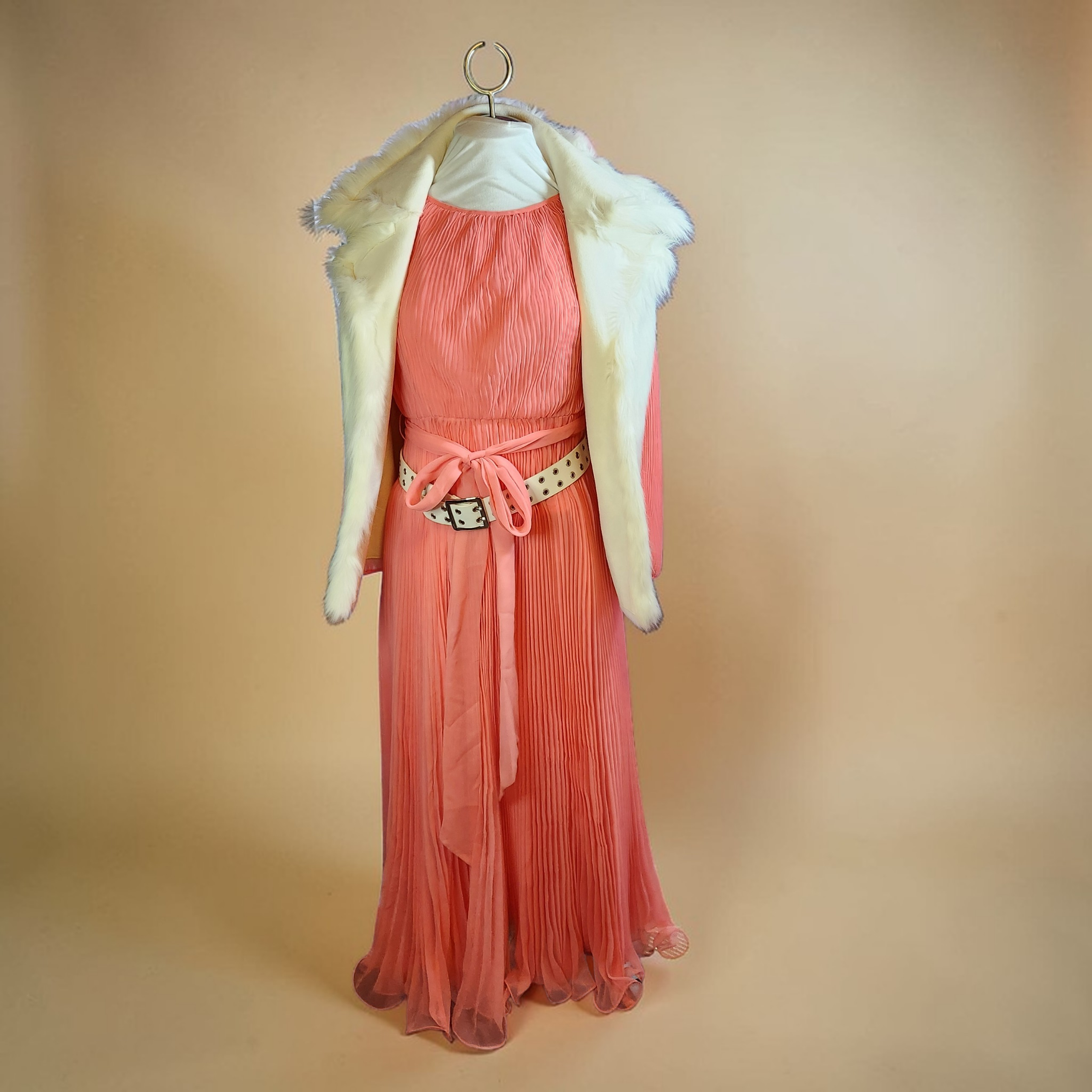 1980's Pink, Pleated Dress