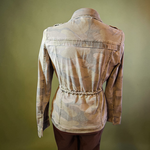 1990's Faded Camouflage Jacket with Fitted Waist