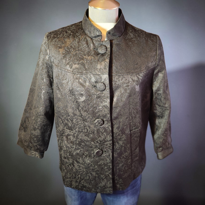 Y2K Crop Jacket Metallic Black