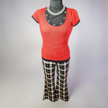Y2K Plaid Flared Leg Pants