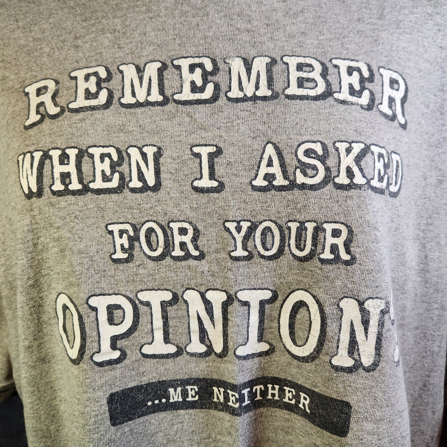 Grey  Funny "Opinion" Tee