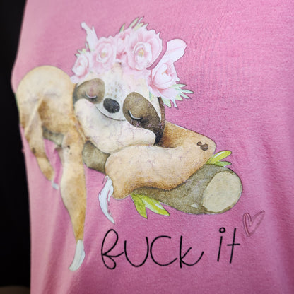 Pink Sloth "f&*k it" Tee