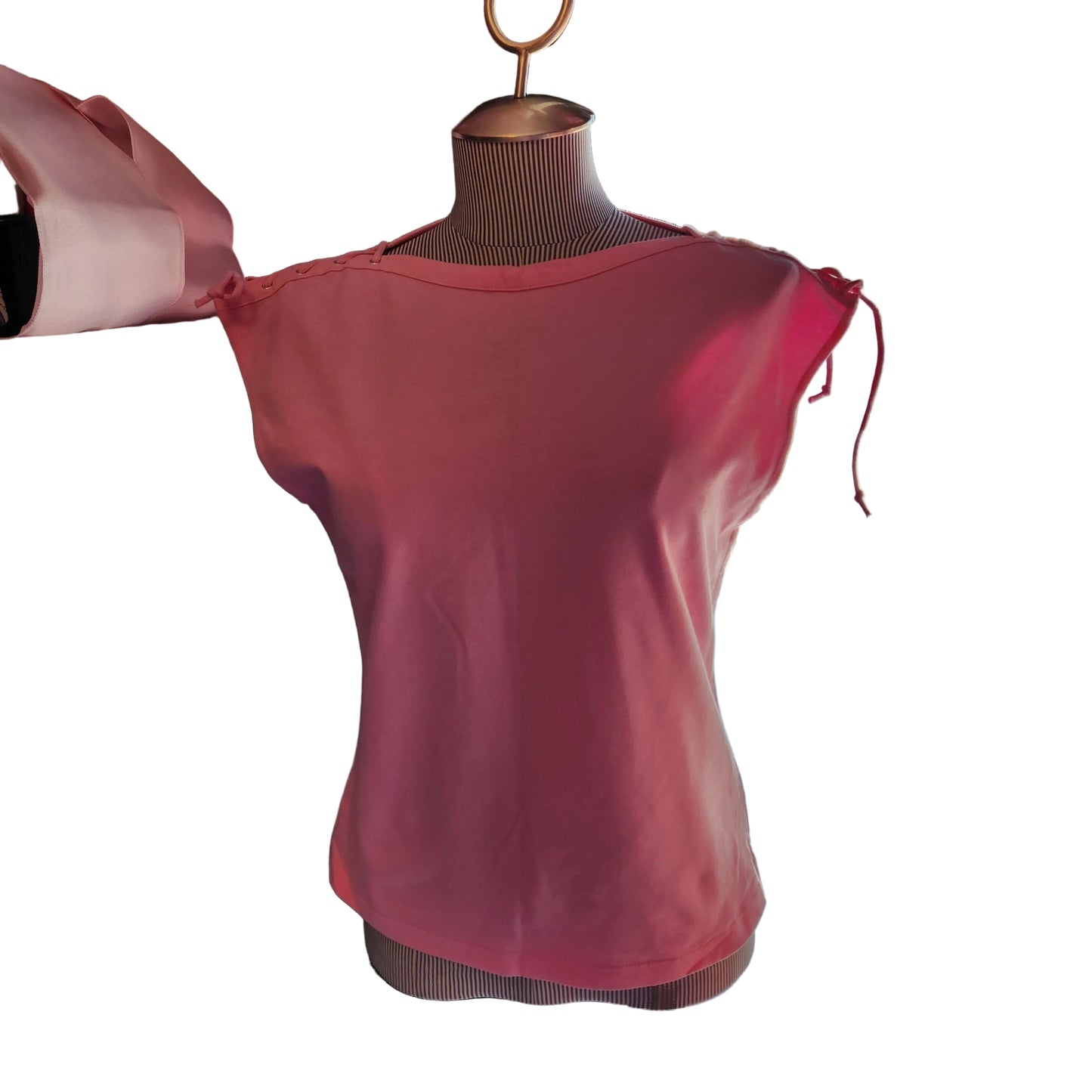Willi Smith Pink Laced Shoulders Sleeveless Top