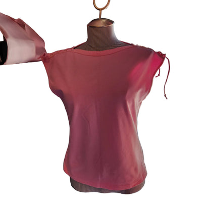 Willi Smith Pink Laced Shoulders Sleeveless Top