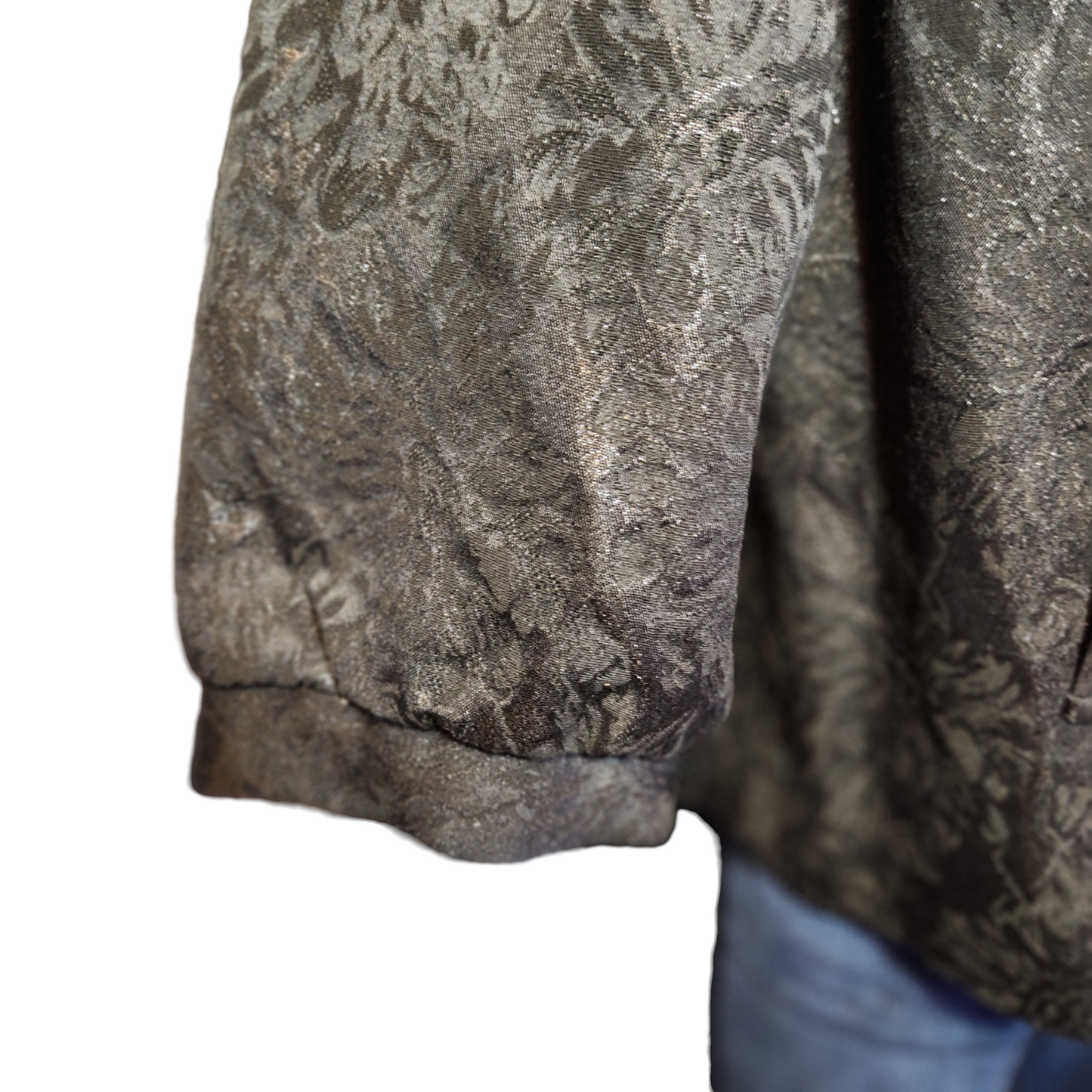 Y2K Crop Jacket Metallic Black