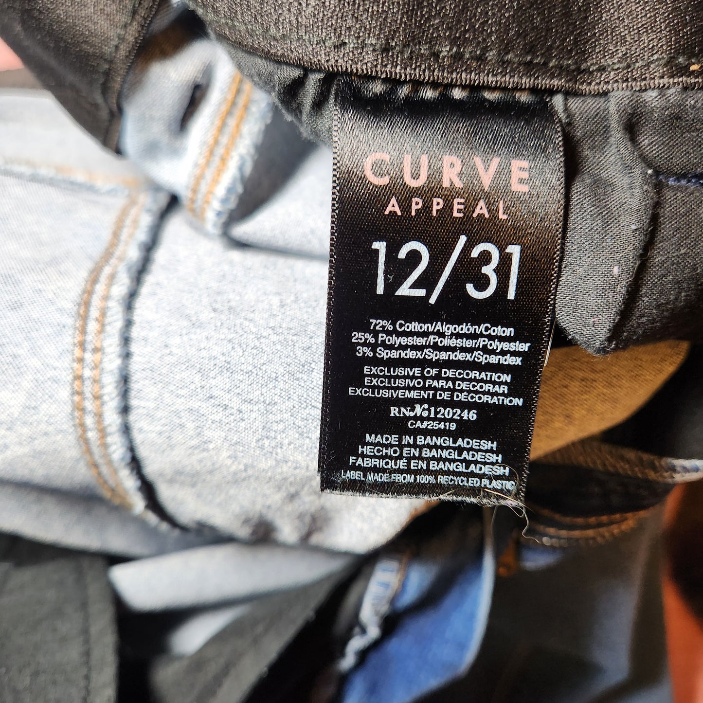 Blue Curve Elastic Waist Jeans