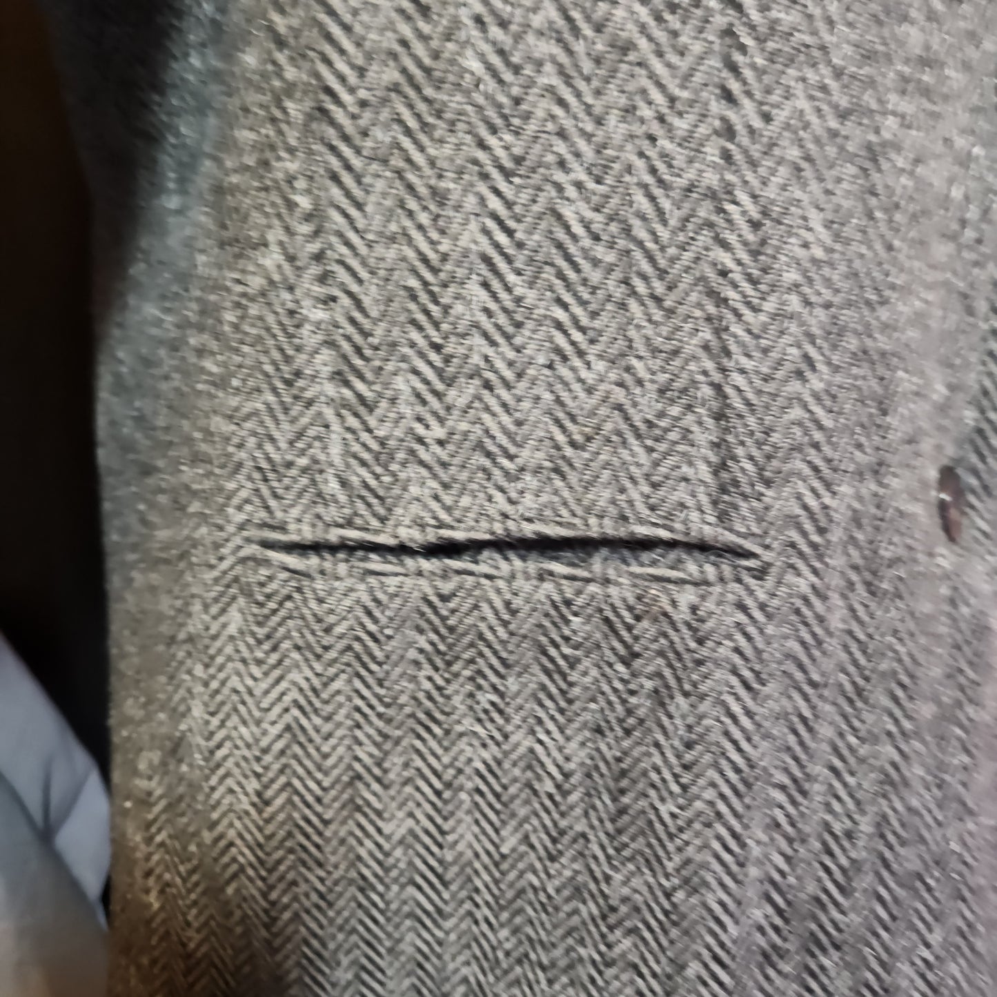 Houndstooth Jacket with Velour Collar