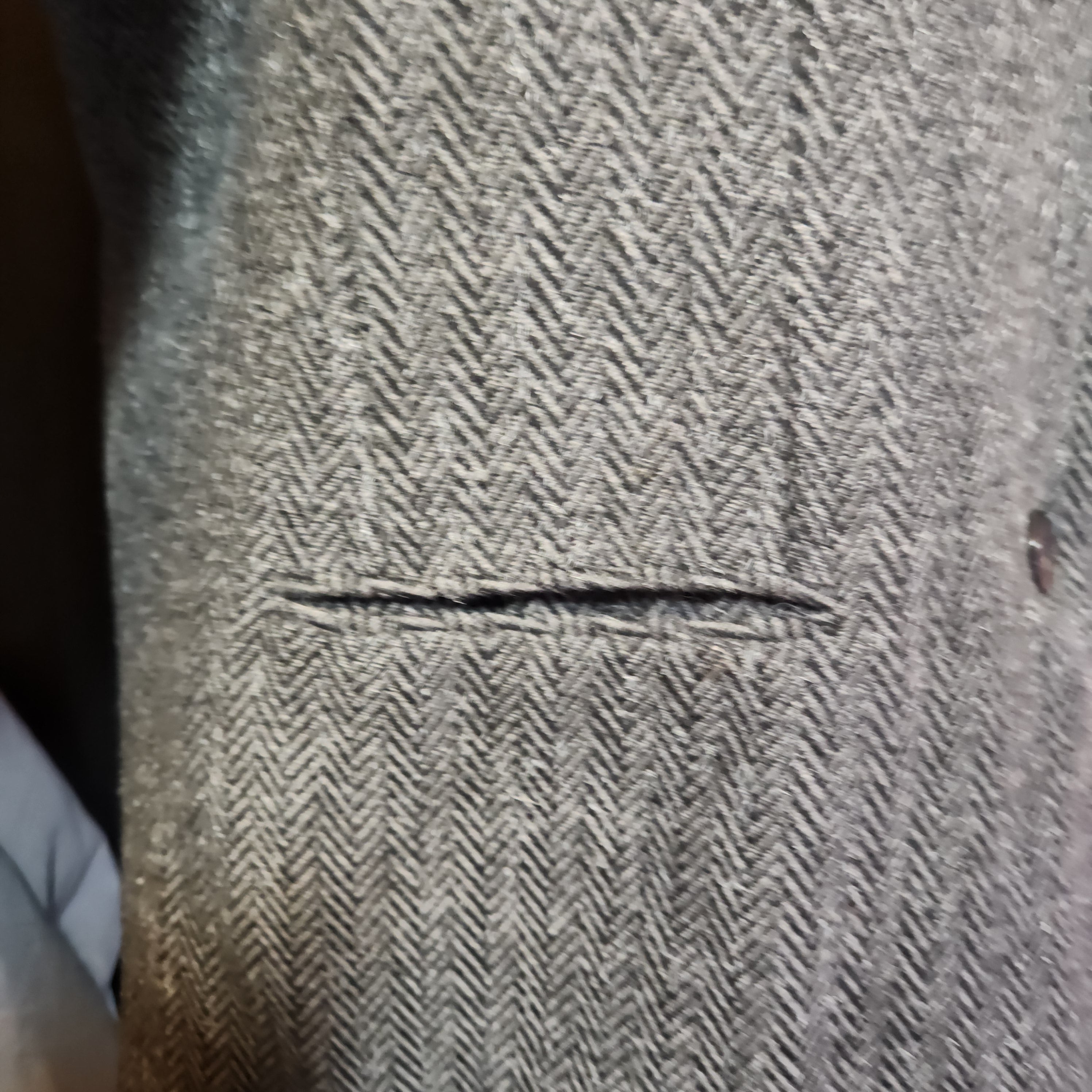 Houndstooth Jacket with Velour Collar