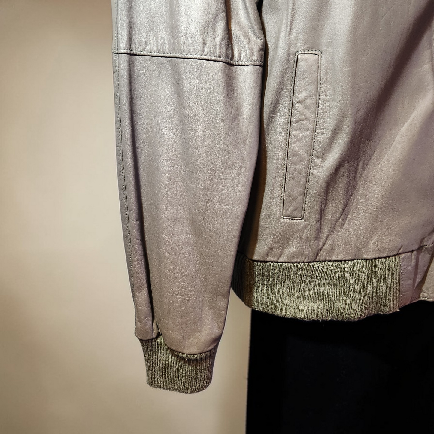 Grey Faux Leather Jacket