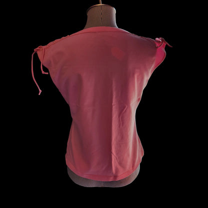 Willi Smith Pink Laced Shoulders Sleeveless Top