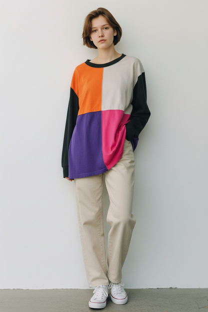 Forelli International. Color Block. Long Sleeve Shirt