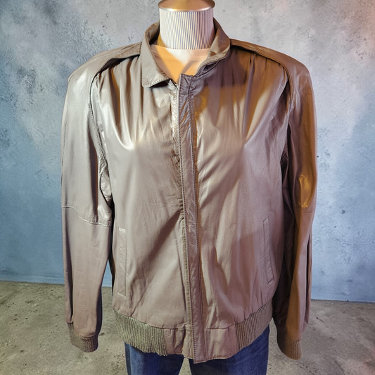 Grey Faux Leather Jacket