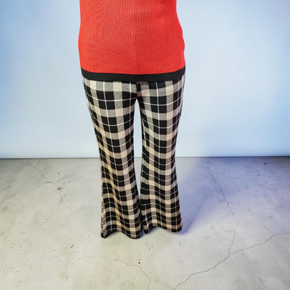 Y2K Plaid Flared Leg Pants
