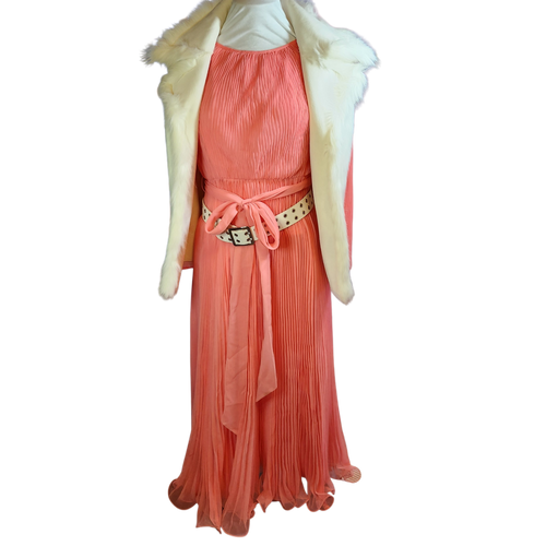 1980's Pink, Pleated Dress