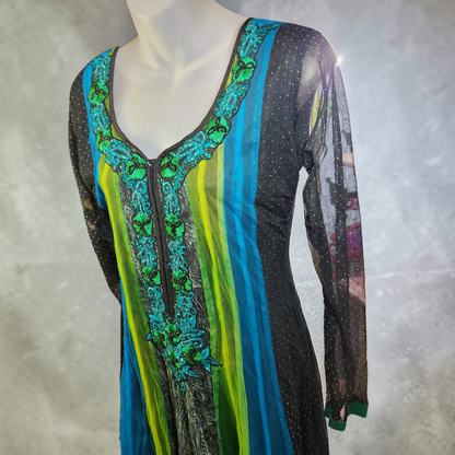 Y2K Long Sleeve Black Blue and