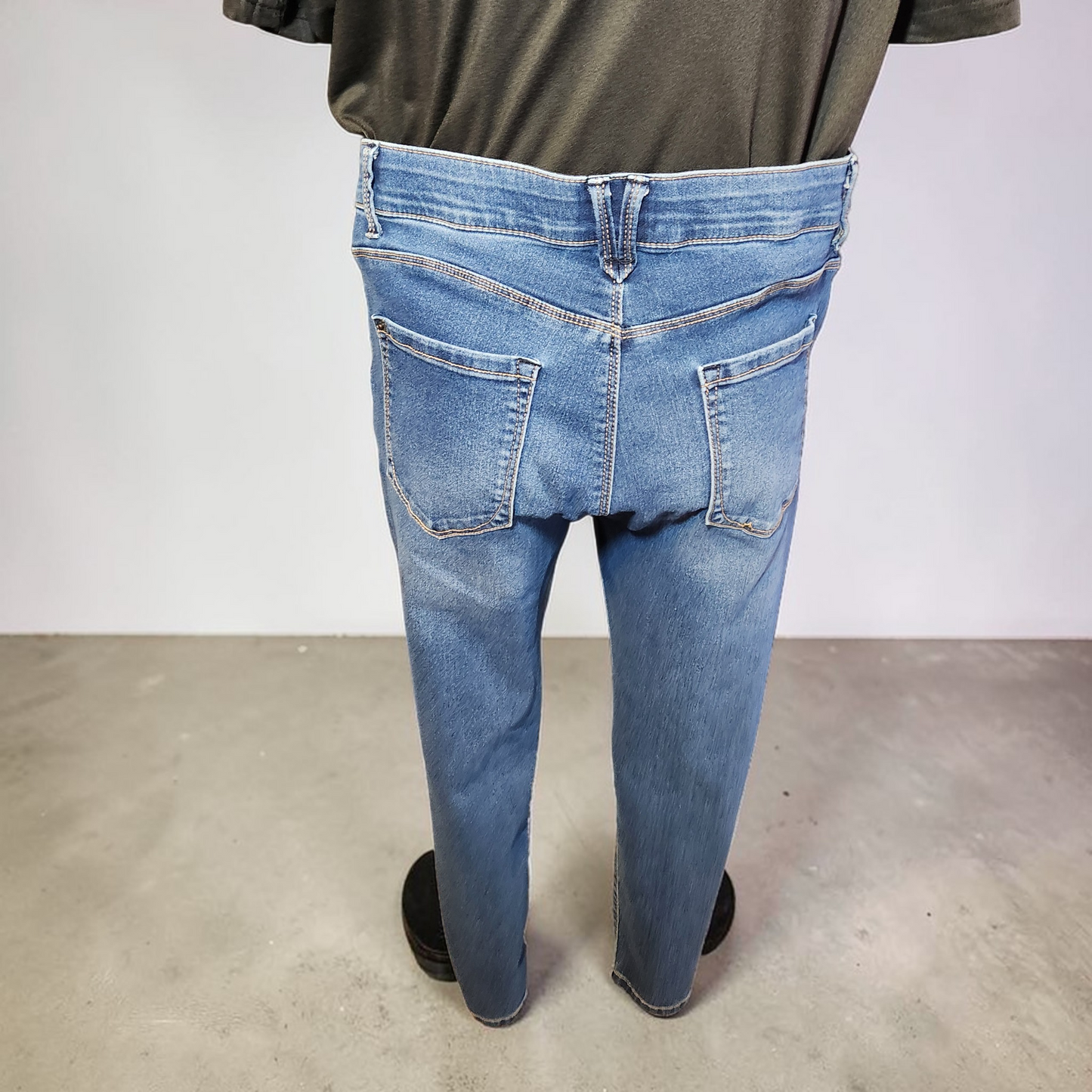 Blue Curve Elastic Waist Jeans