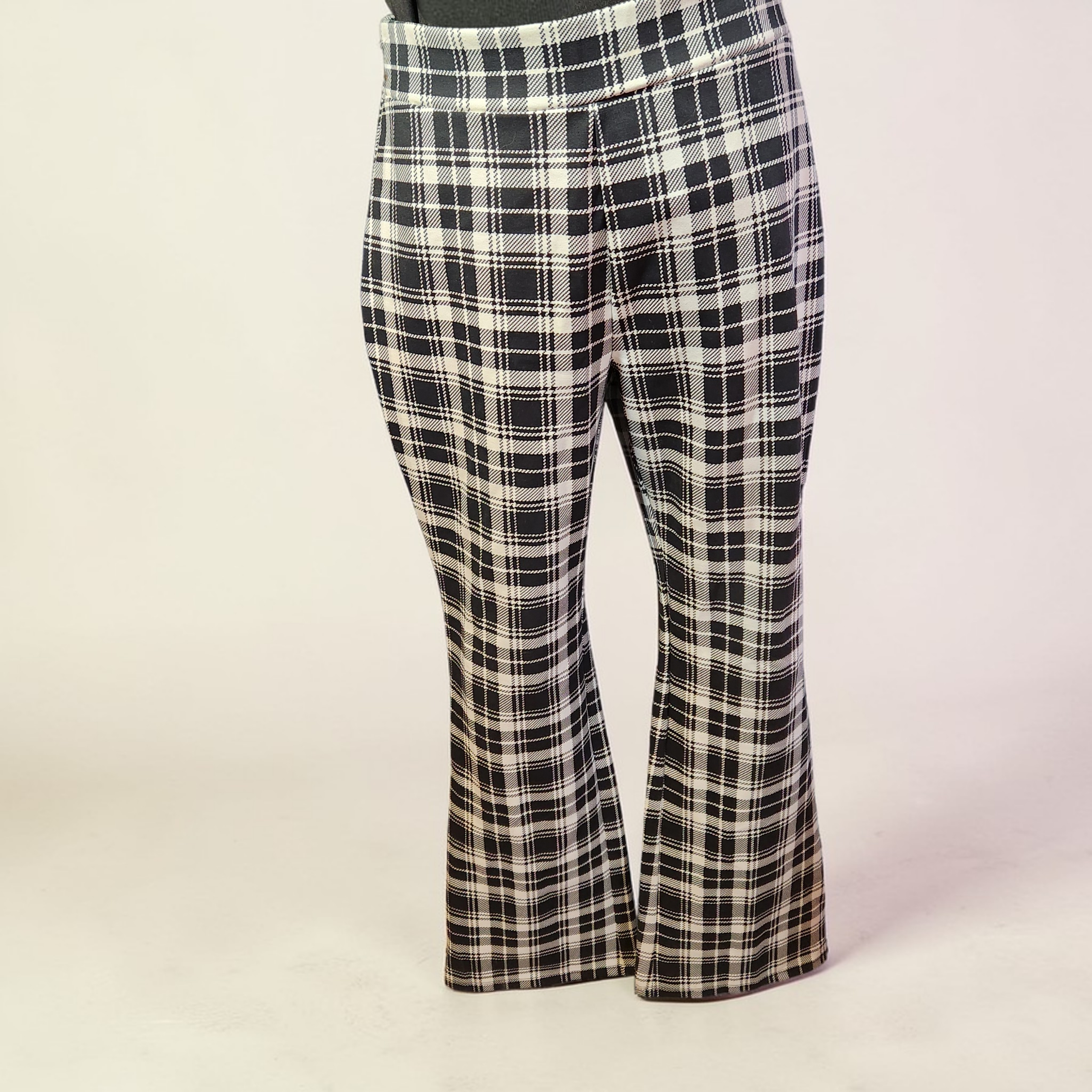 Y2K Plaid Flared Leg Pants