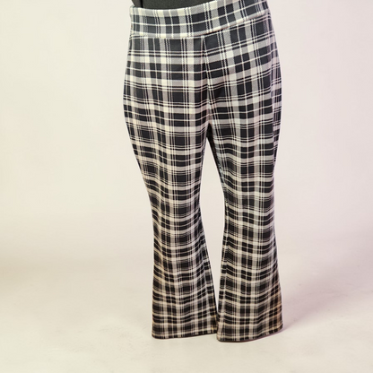 Y2K Plaid Flared Leg Pants