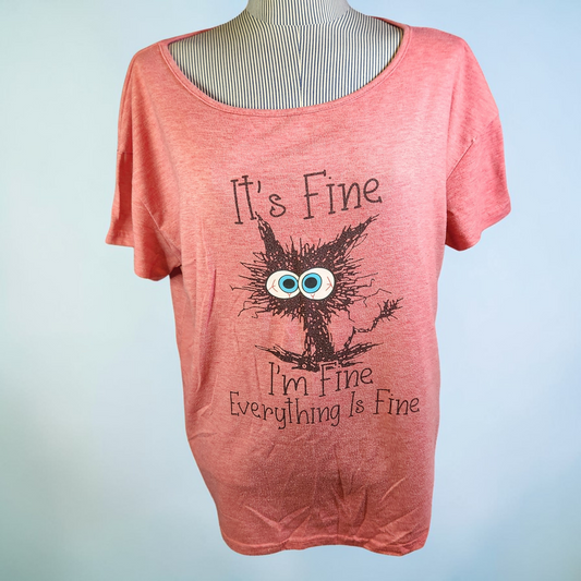 Pink Panic Kitty Funny Tee