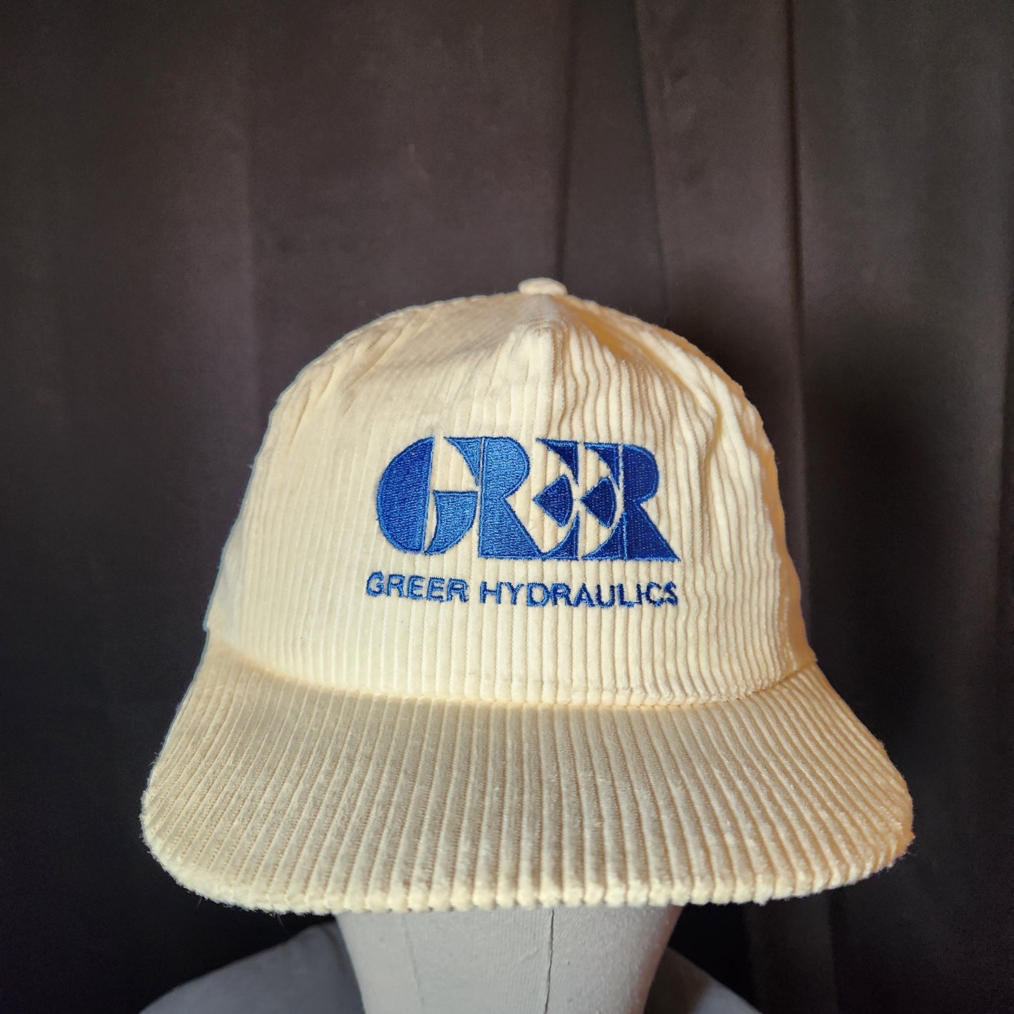 Greer Hydraulics Cream Corduroy Baseball Cap
