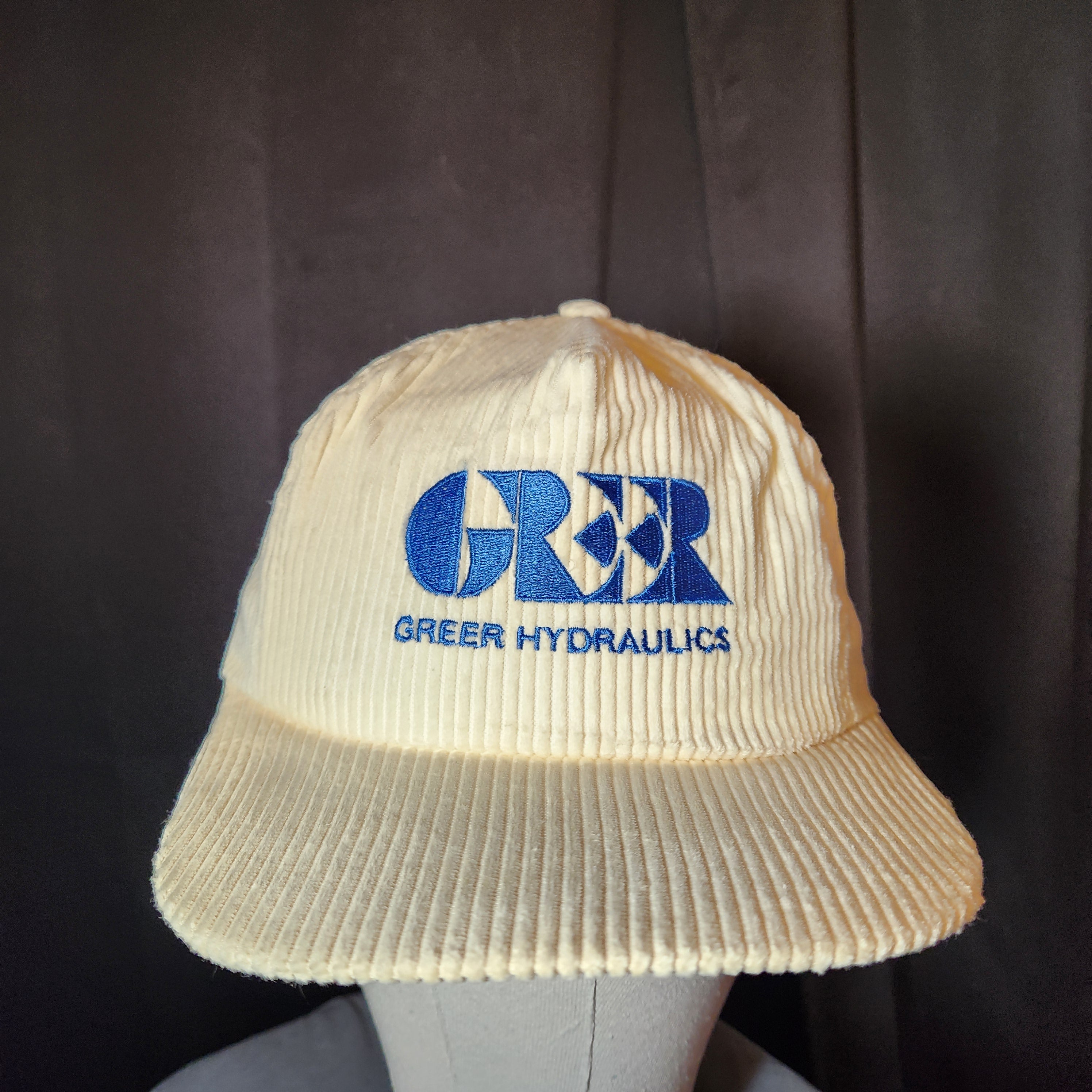 Greer Hydraulics Cream Corduroy Baseball Cap