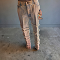 2000's Acid Washed Jeans with Fraying Strips Size 13