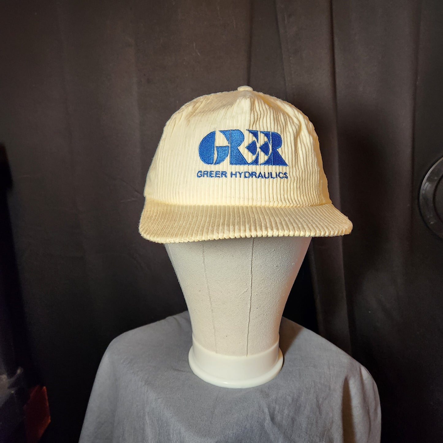 Greer Hydraulics Cream Corduroy Baseball Cap