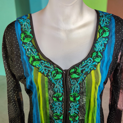 Y2K Long Sleeve Black Blue and