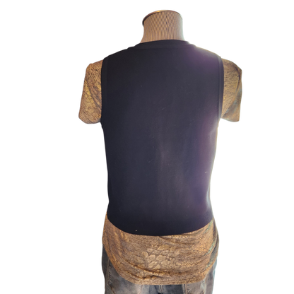 Black Sweater Vest with Engraved Gold Buttons