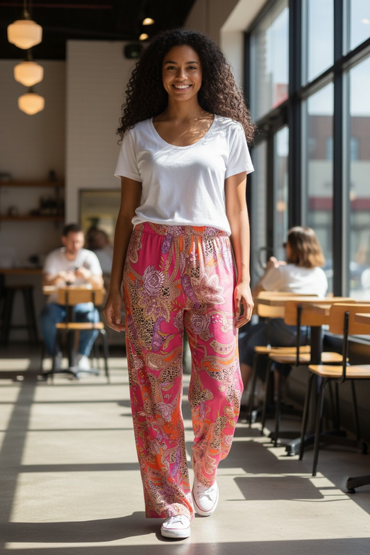 2020's Pink Paisley Cotton Pants