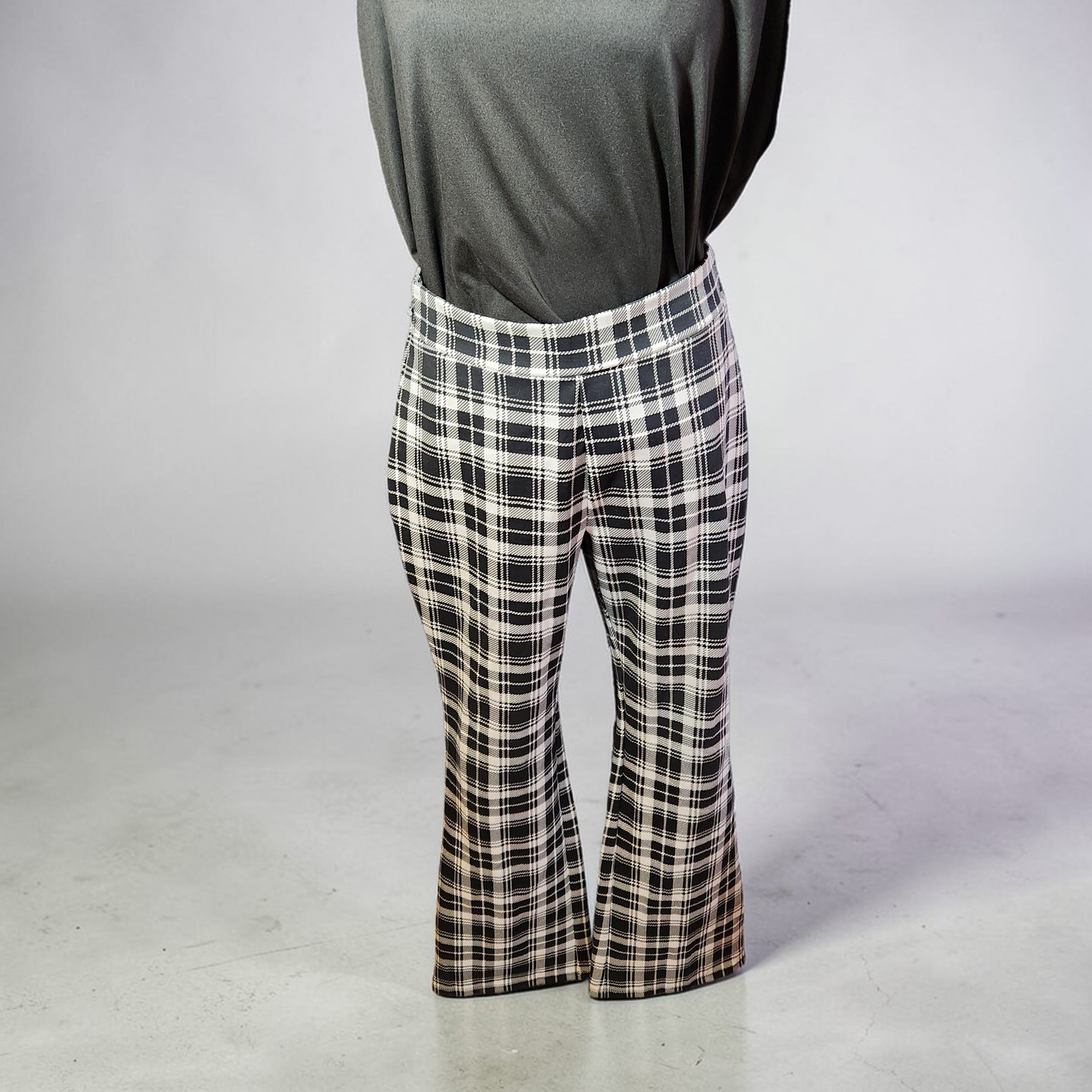 Y2K Plaid Flared Leg Pants