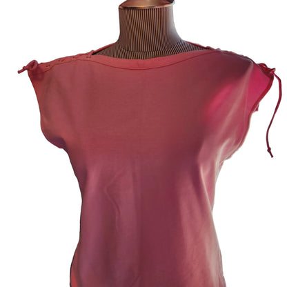 Willi Smith Pink Laced Shoulders Sleeveless Top