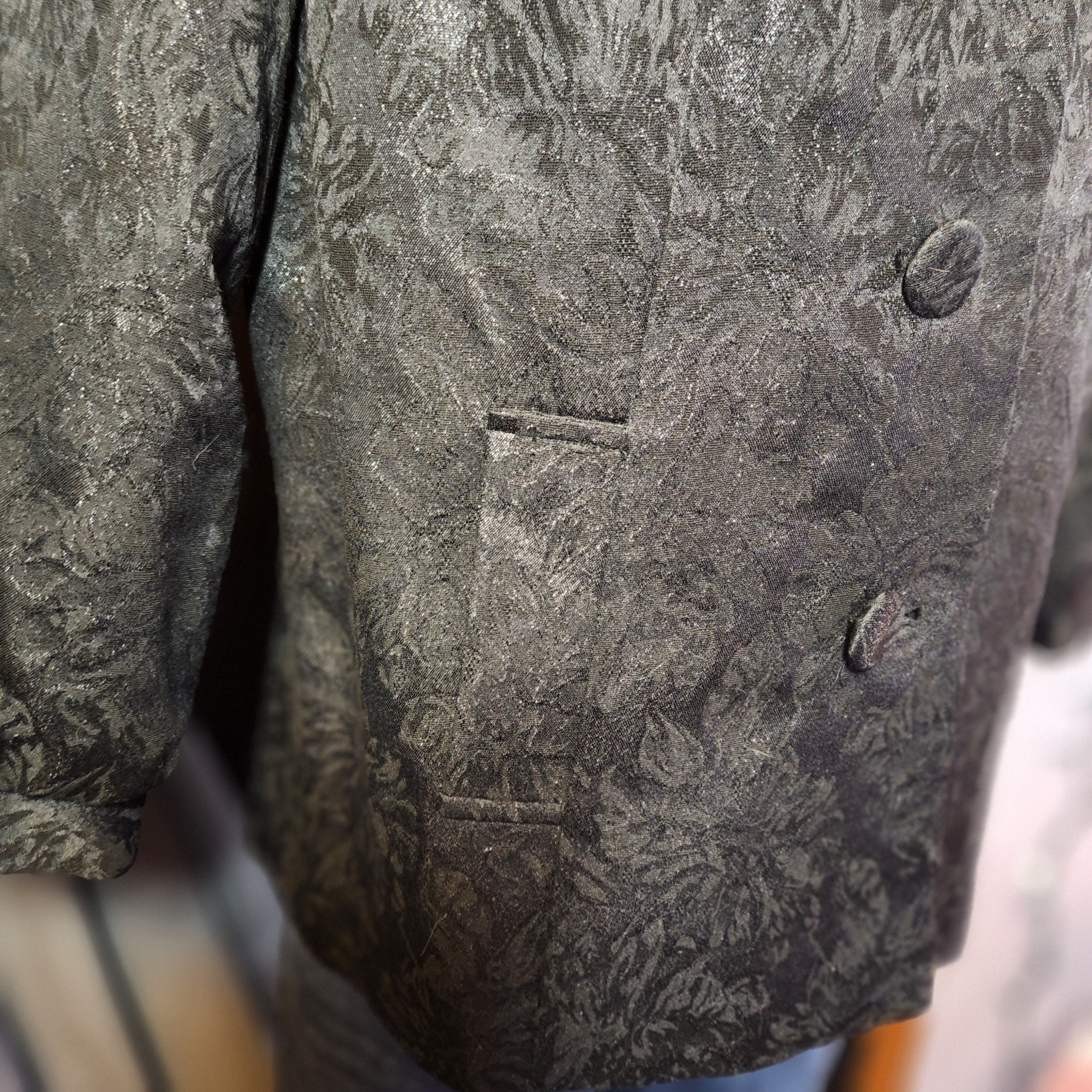 Y2K Crop Jacket Metallic Black