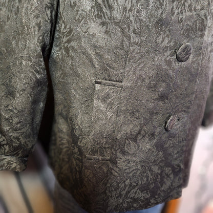 Y2K Crop Jacket Metallic Black
