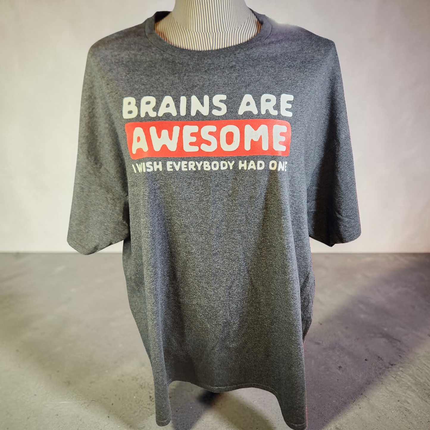Dark Grey "Brains Are Awesome..." Value Funny Tee