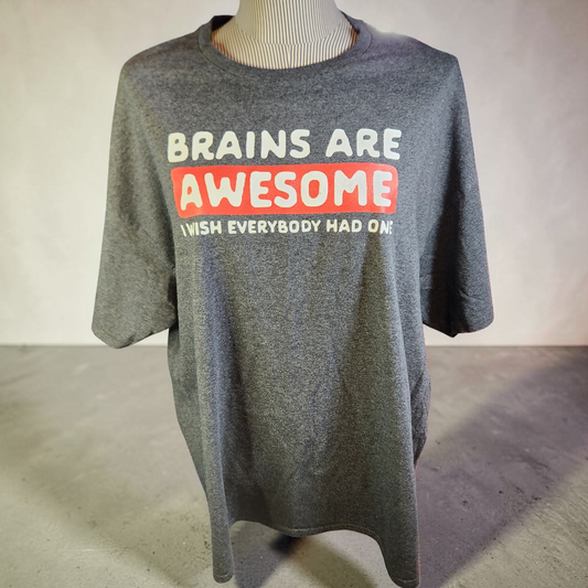 Dark Grey "Brains Are Awesome..." Value Funny Tee