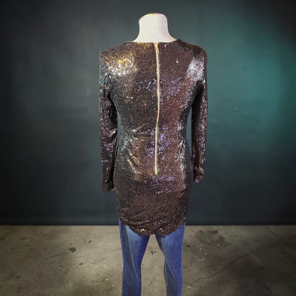 Y2K Sequined Long Sleeve Dress