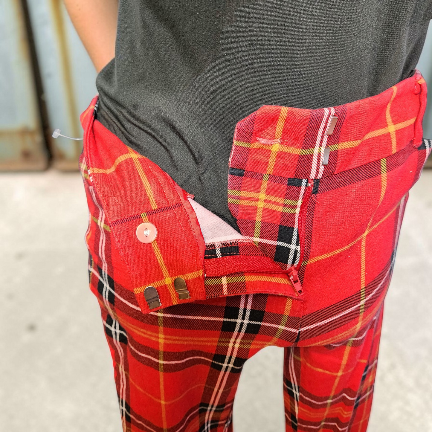 Y2K Red Plaid Pants
