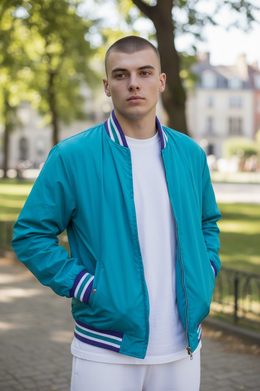 1990's Turquoise Nylon Jacket