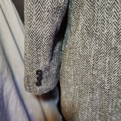 Houndstooth Jacket with Velour Collar