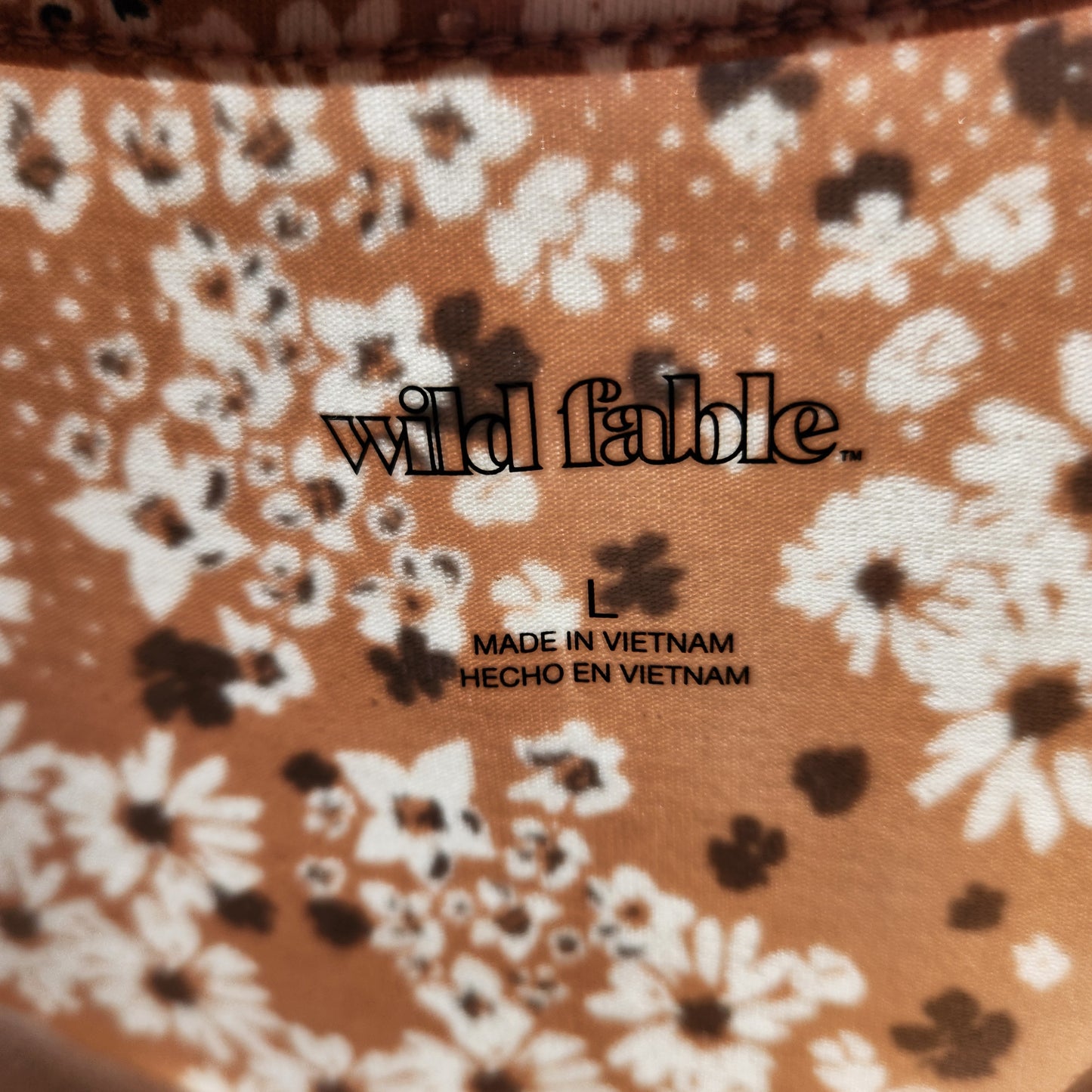 Y2K mini dress. Tan, White and Black with Flowers
