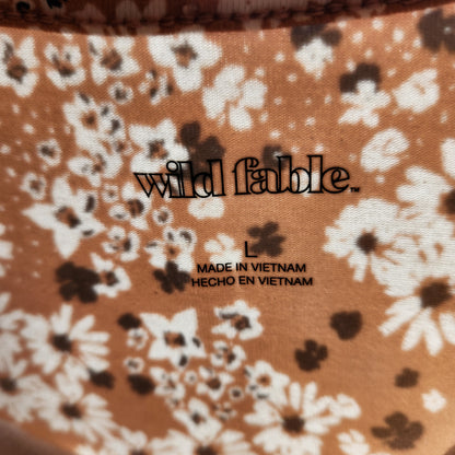 Y2K mini dress. Tan, White and Black with Flowers
