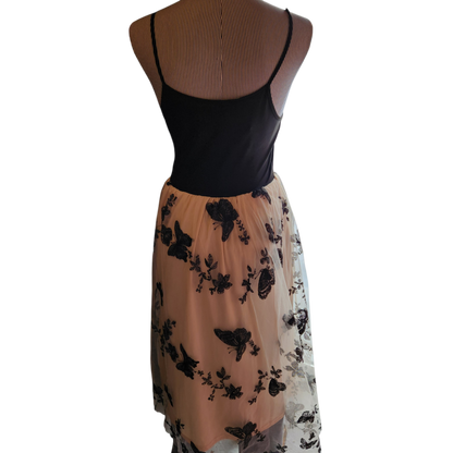Halter Dress with Embroidered Butterflies