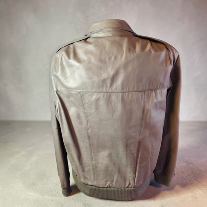 Grey Faux Leather Jacket
